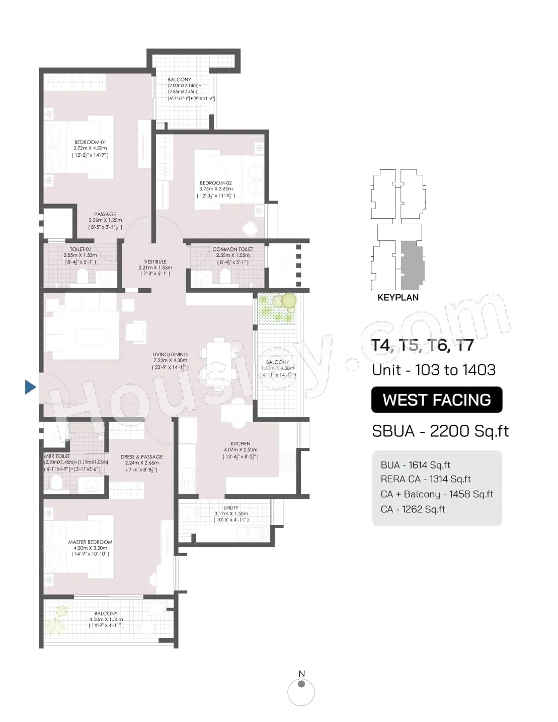 Modern Spaaces Engrace Vista Unit plan - 1262 sq.ft.
